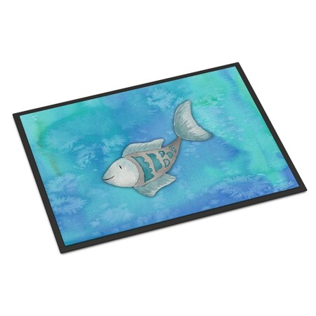 Carolines Treasures 24 x 36 in. Blue Fish Watercolor Indoor or Outdoor Mat BB7386JMAT